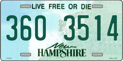 NH license plate 3603514