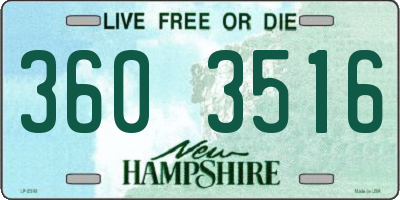 NH license plate 3603516
