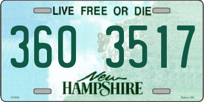 NH license plate 3603517