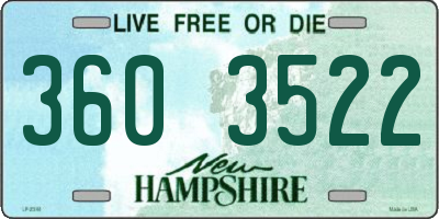 NH license plate 3603522