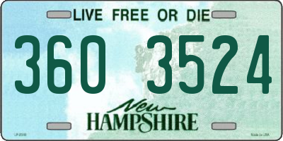 NH license plate 3603524