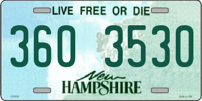 NH license plate 3603530