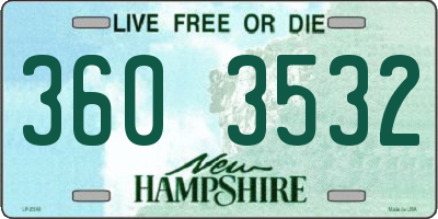 NH license plate 3603532