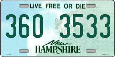 NH license plate 3603533