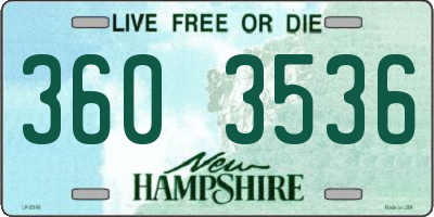 NH license plate 3603536