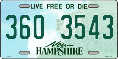 NH license plate 3603543