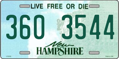 NH license plate 3603544