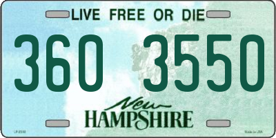 NH license plate 3603550