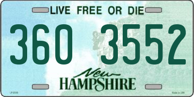 NH license plate 3603552