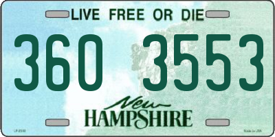 NH license plate 3603553