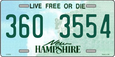 NH license plate 3603554