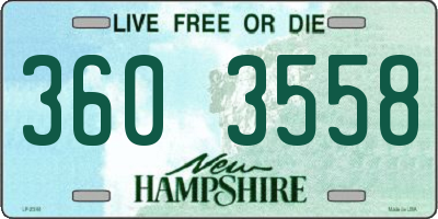NH license plate 3603558
