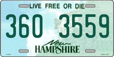 NH license plate 3603559