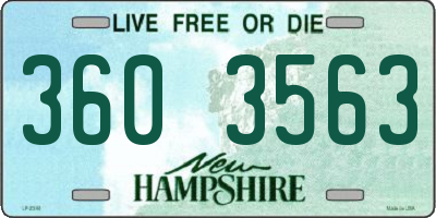 NH license plate 3603563