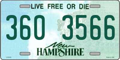 NH license plate 3603566
