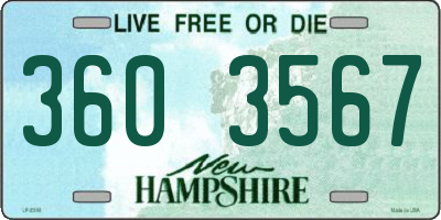 NH license plate 3603567