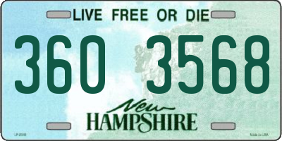 NH license plate 3603568