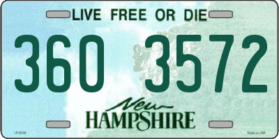NH license plate 3603572