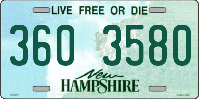 NH license plate 3603580