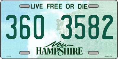 NH license plate 3603582