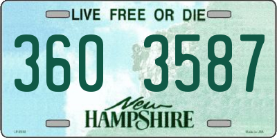 NH license plate 3603587