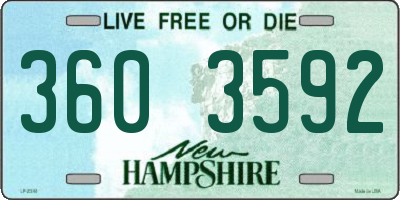 NH license plate 3603592