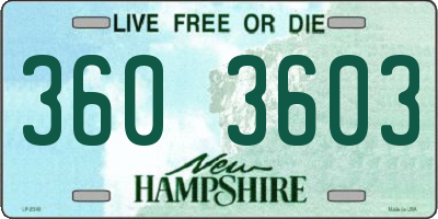 NH license plate 3603603