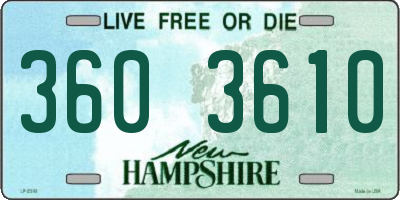 NH license plate 3603610