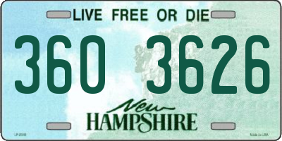 NH license plate 3603626