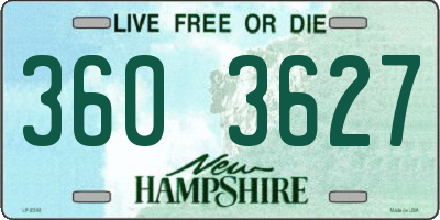 NH license plate 3603627