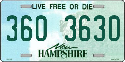 NH license plate 3603630