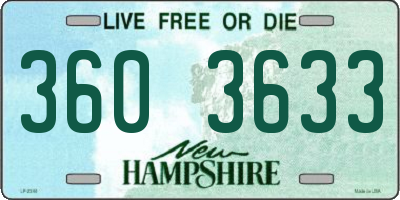 NH license plate 3603633