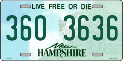 NH license plate 3603636