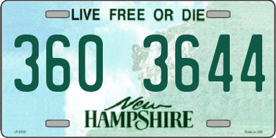 NH license plate 3603644
