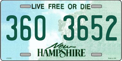 NH license plate 3603652