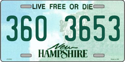 NH license plate 3603653