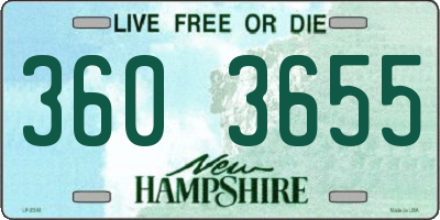 NH license plate 3603655