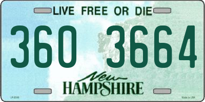 NH license plate 3603664