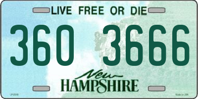 NH license plate 3603666