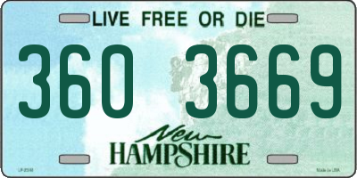 NH license plate 3603669