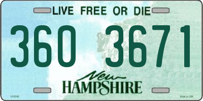 NH license plate 3603671