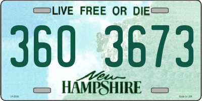 NH license plate 3603673