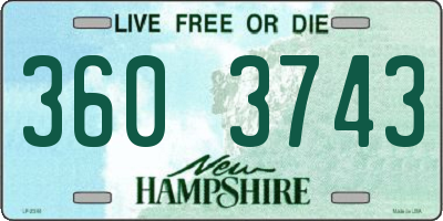 NH license plate 3603743