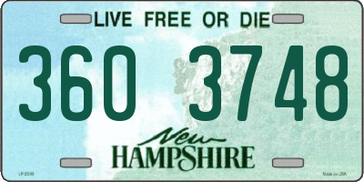 NH license plate 3603748