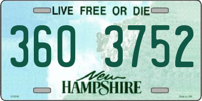 NH license plate 3603752