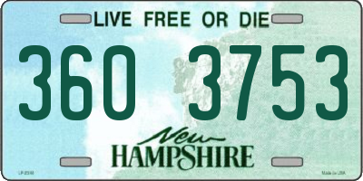 NH license plate 3603753