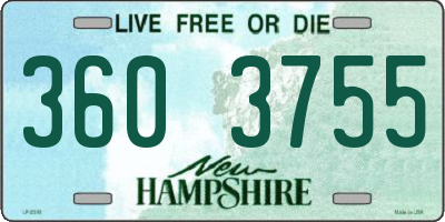 NH license plate 3603755