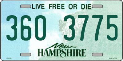 NH license plate 3603775