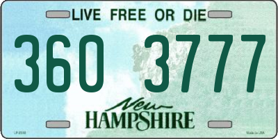 NH license plate 3603777