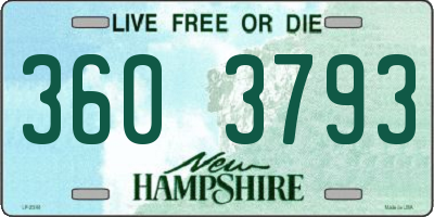 NH license plate 3603793